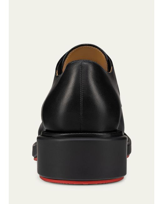 Christian Louboutin Black Urbino Red-sole Leather Derby Shoes for men