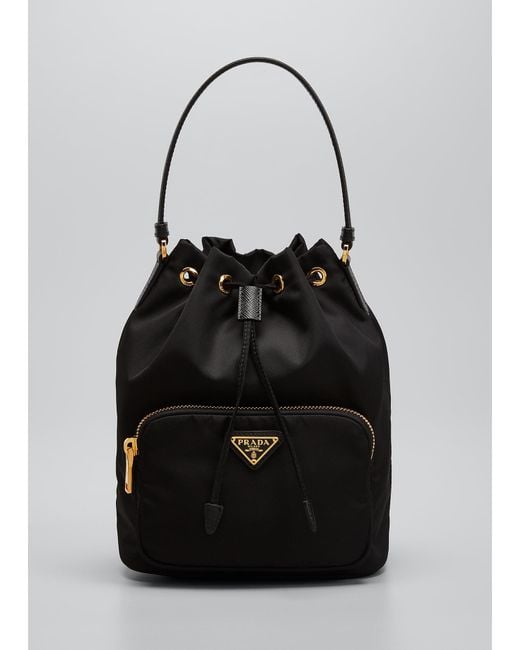 Prada Black Re-nylon Drawstring Crossbody Bag