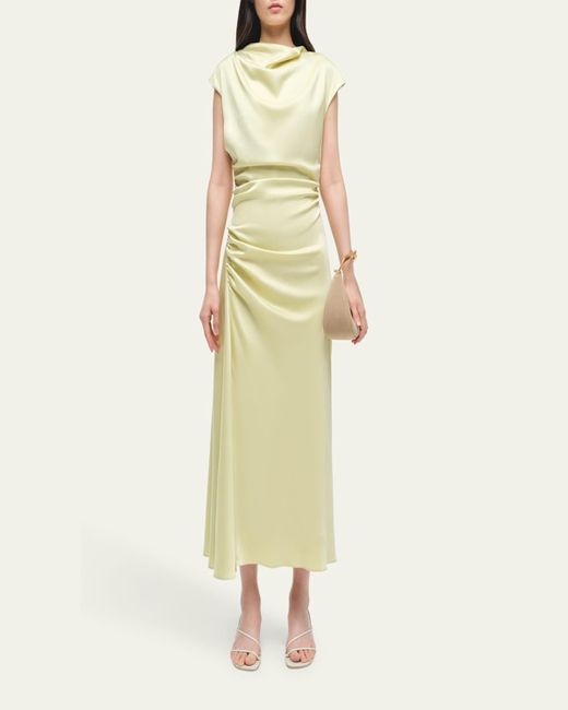 Jonathan Simkhai Yellow Burke Draped Midi Dress