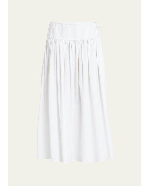 The Row White Leddie Self-tie Maxi Skirt