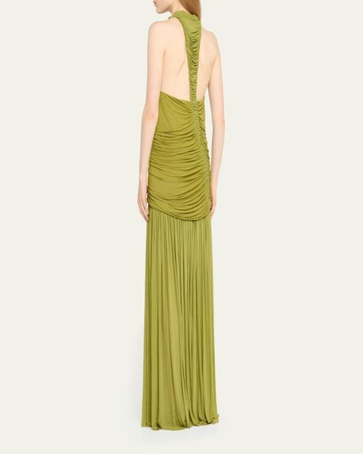 Christopher Esber Blue Orion Ruched Gown