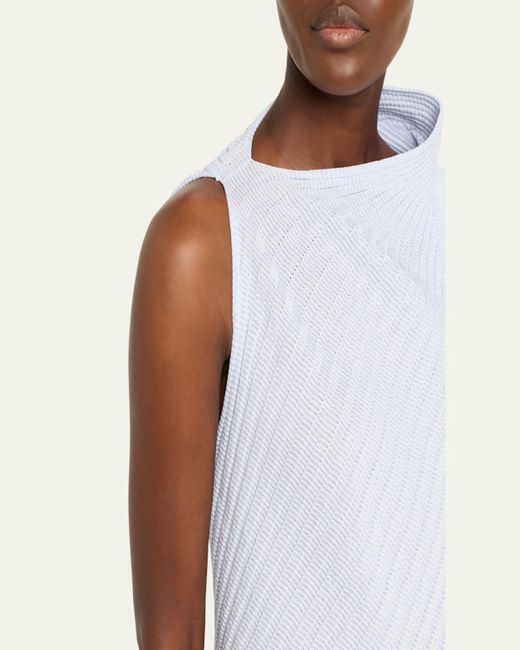 Issey Miyake White Subdued Asymmetric Dress