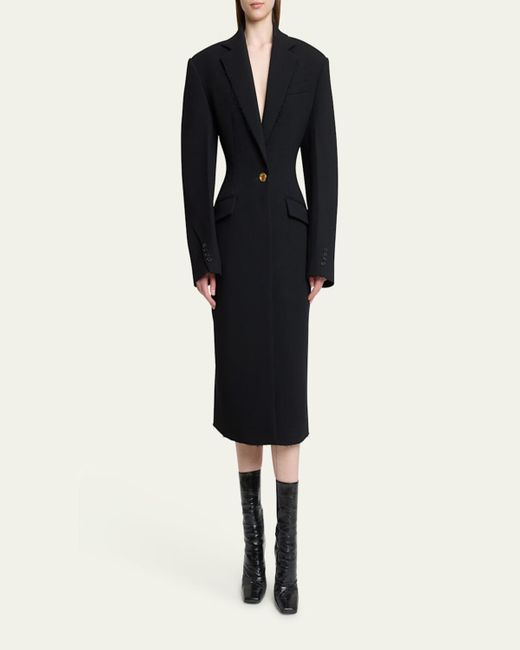 Givenchy Black Wool-Blend Cocoon Coat