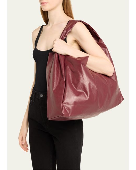 Kassl Purple Oil Faux-leather Shoulder Bag