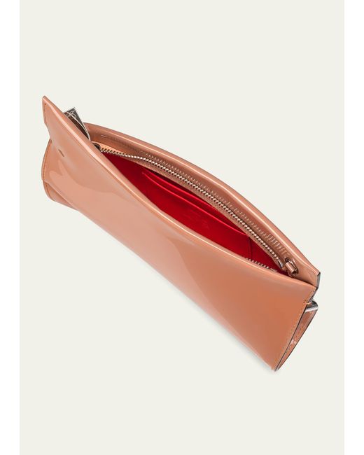 Christian Louboutin Natural Loubitwist Small Clutch In Patent Leather