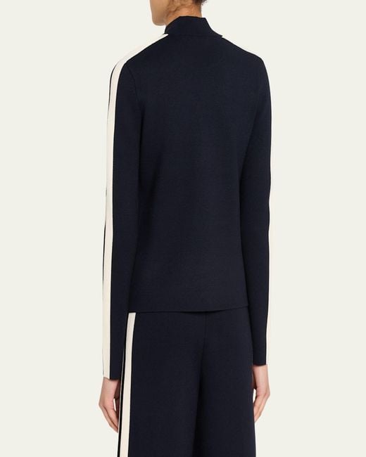 Veronica Beard Blue Asante Knit Pullover