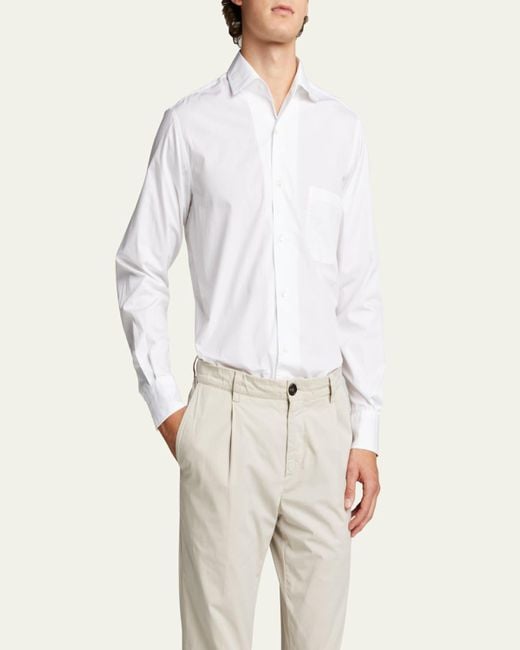 Loro Piana White Andre Cotton Poplin Shirt for men