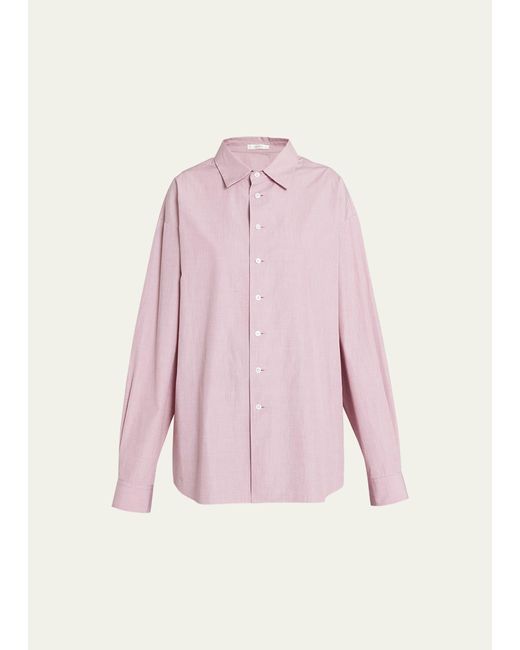 The Row Pink Attica Oversized Button Down Shirt