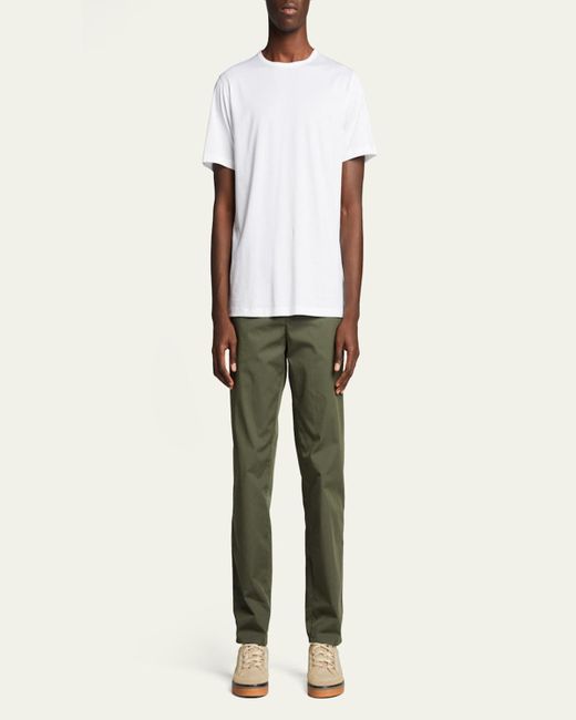 Theory White Precise Luxe Cotton Short-Sleeve Tee for men