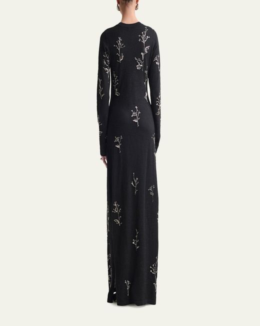 Altuzarra Women's Black Bozka Beaded Long-Sleeve Dress - www.disolcolor.com