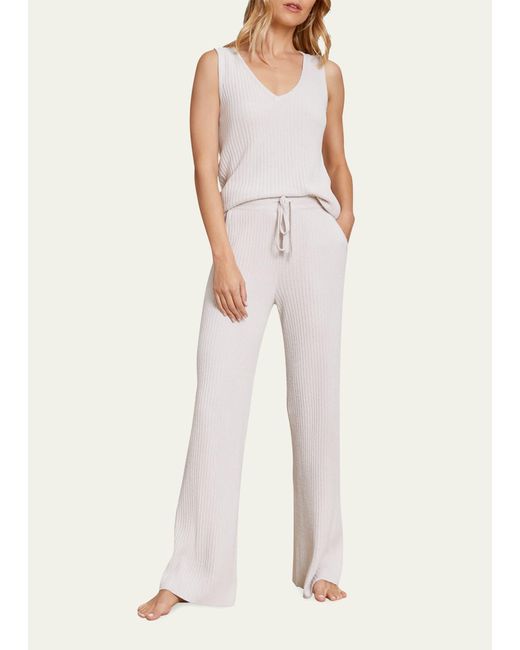 Barefoot Dreams Ribbed Wideleg Lounge Set in White Lyst