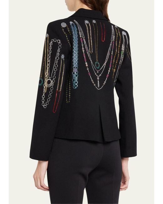 Libertine Black Necklace Gallery Clean Short Jacket W/ Crystal Embellishments
