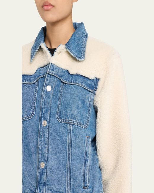 Mother Blue Combo Denim Jacket