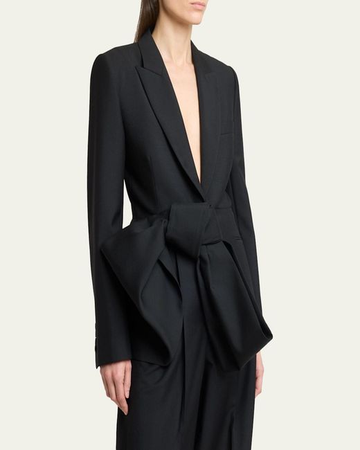 Givenchy Black Wool-Mohair Bow Jacket