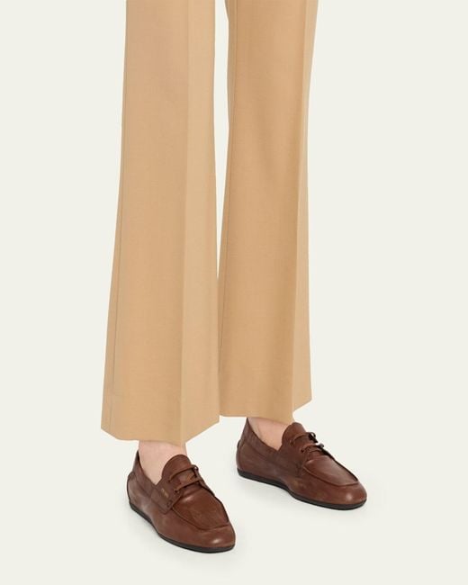 Prada Brown Leather Driver Loafers