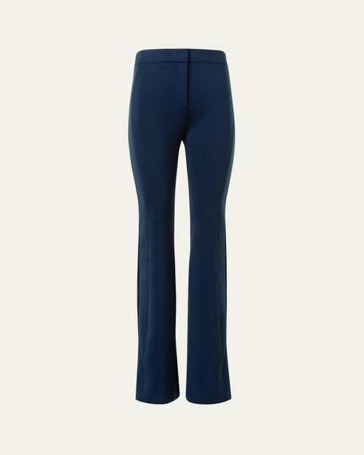 Akris Blue Faris Side-Stripe Techno Neoprene Bootcut Pants