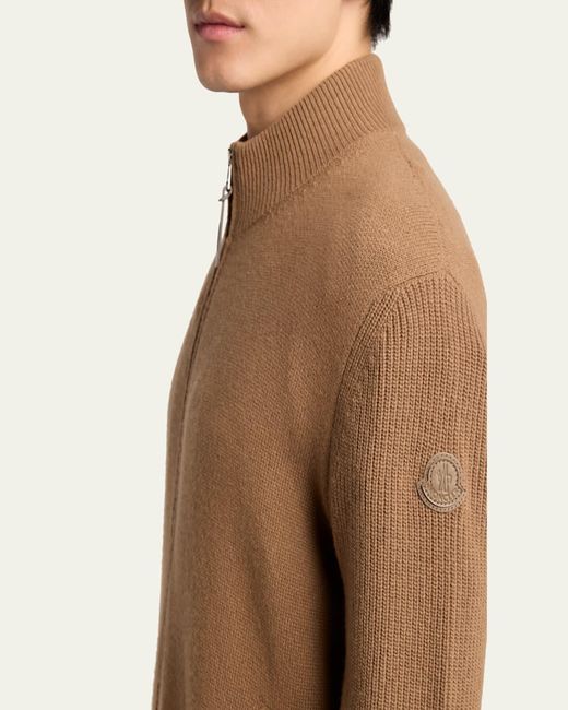Moncler Brown Virgin Wool Blend Jacket for men