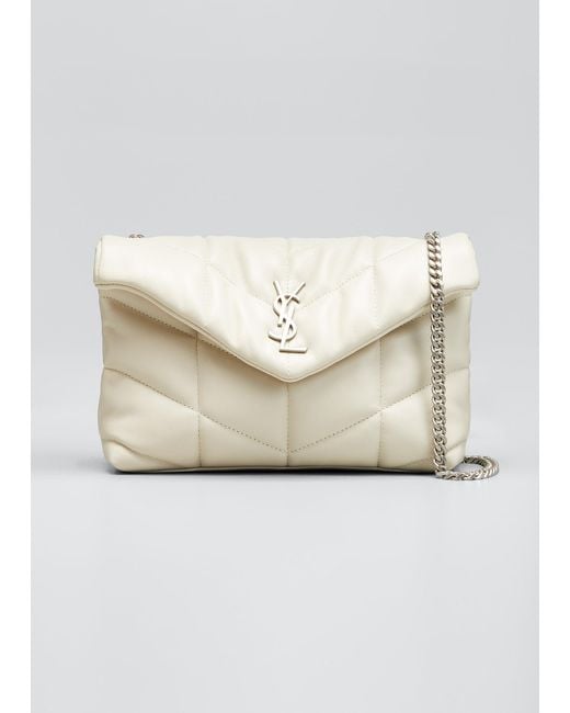 Saint Laurent Loulou Ysl Mini Quilted Crossbody Bag in Natural Lyst