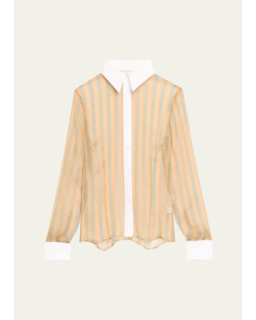 Dries Van Noten Natural Chowy Embellished Button-front Shirt