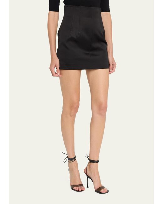 LAQUAN SMITH High-waisted Corset Mini Skirt in Black