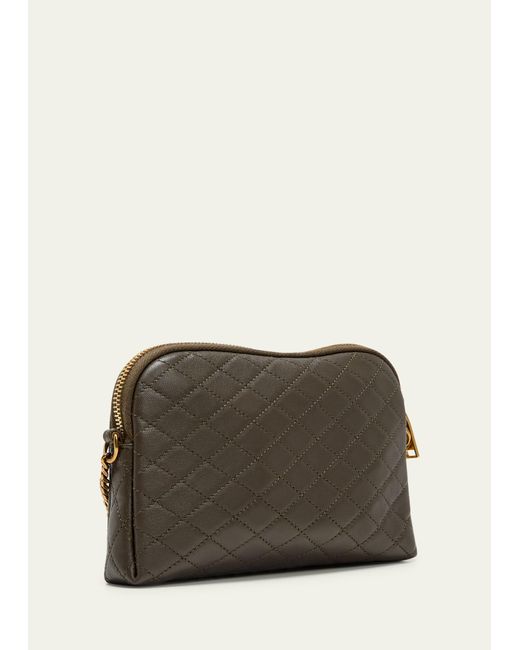 Saint Laurent Brown Gaby Mini Ysl Crossbody Bag In Quilted Leather