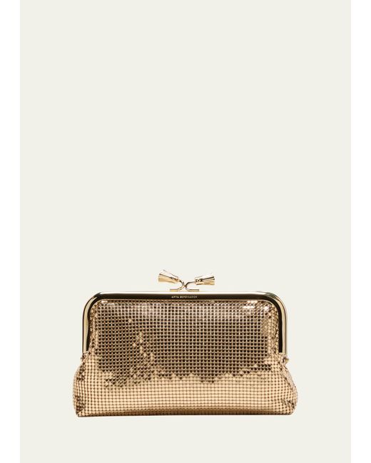 Anya Hindmarch Maud Tassel Metal Mesh Clutch Bag in Natural Lyst