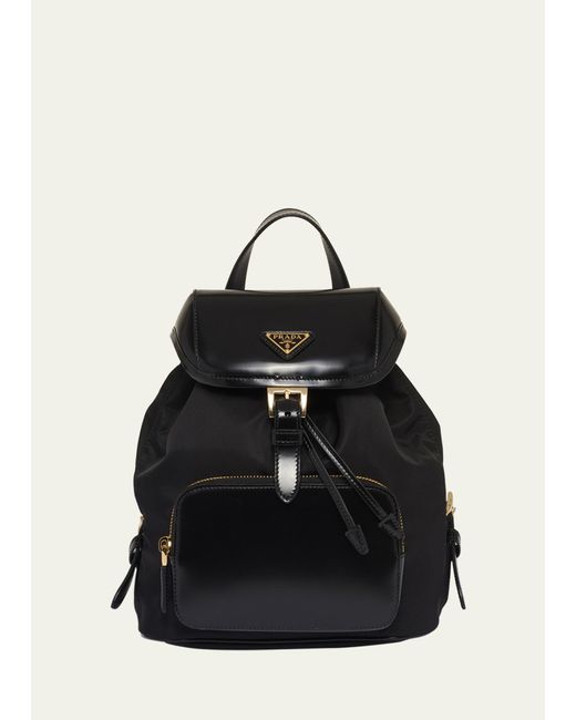 Prada Black Drawstring Nylon Backpack