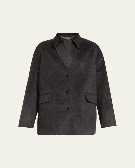 Nanushka Black Jada Double Wool Jacket