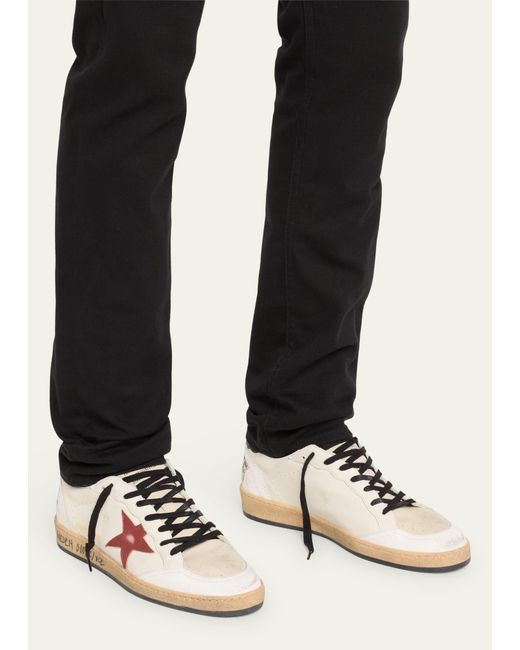 Golden Goose Deluxe Brand Natural Ballstar Crackle-heel Leather Low-top Sneakers for men