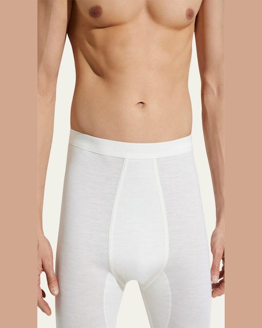 Zimmerli of Switzerland Natural Wool-Blend Long Johns for men