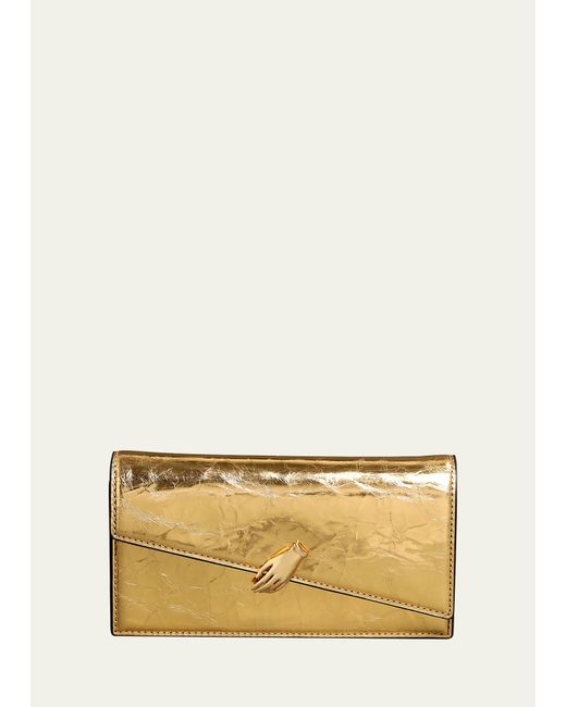 Alexis Natural In My Dreams Cracked Metallic Chain Crossbody Bag