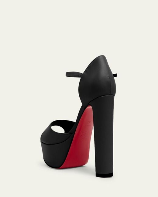 Christian Louboutin Black Sandaloo Leather Sole Platform Sandals