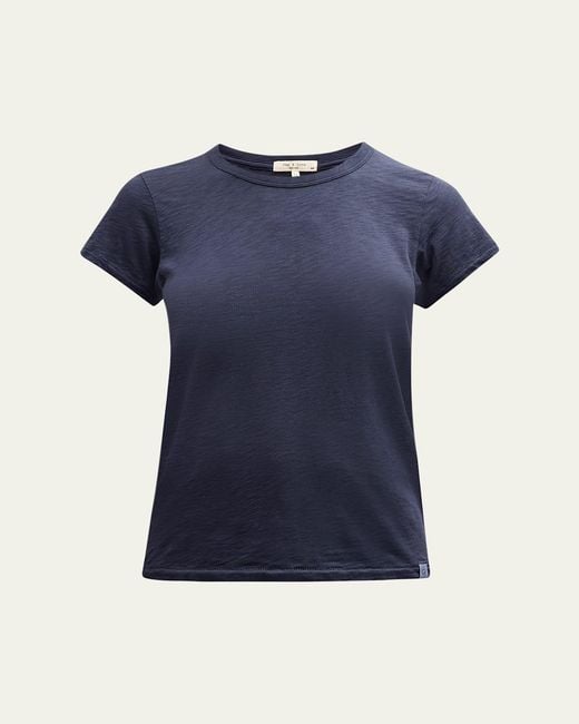 Rag & Bone Blue Slub Crewneck Tee