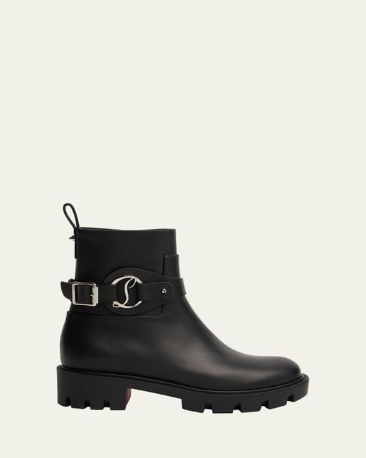 Christian Louboutin Black Dianouchette Leather Sole Ankle Boots