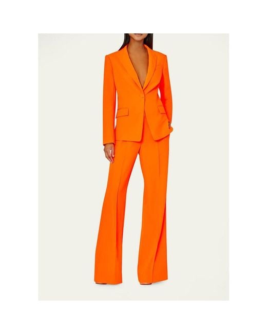 MILLY Orange Avery Single-Button Cady Blazer
