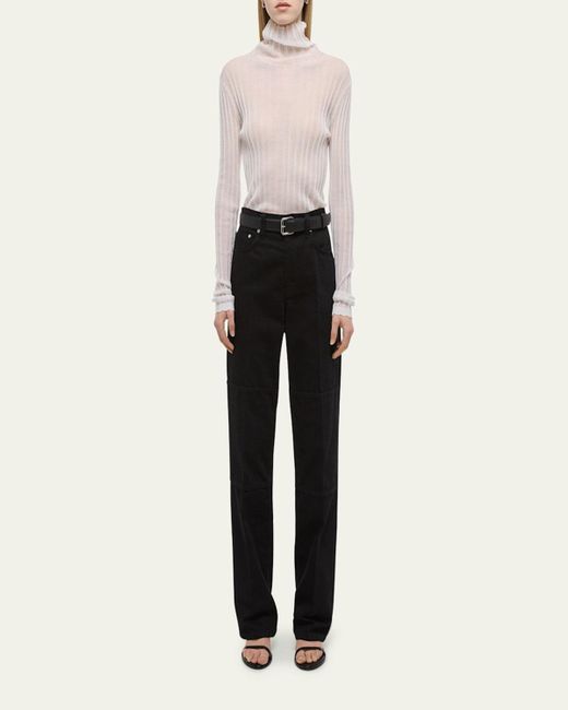 Helmut Lang Black Straight-Leg Carpenter Jeans With Zips