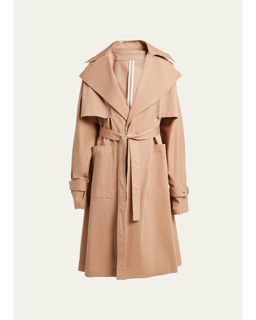 Plan C Natural Convertible Belted Trench Coat