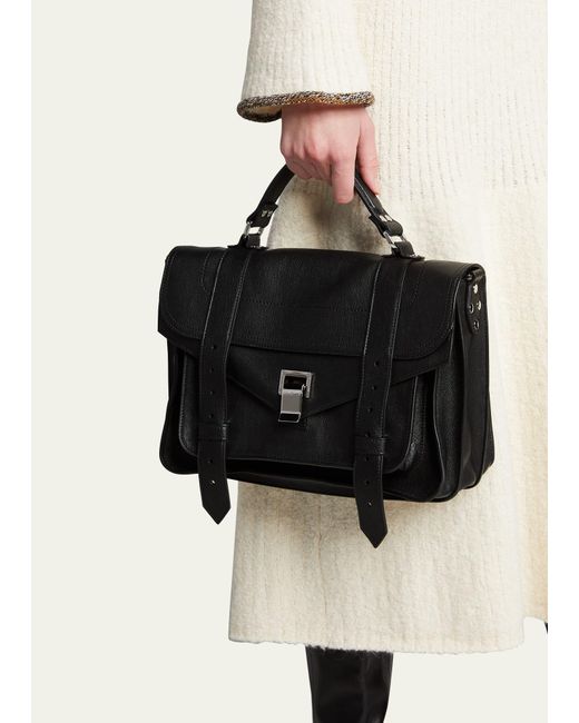 Proenza Schouler Black Ps1 Medium Satchel Bag