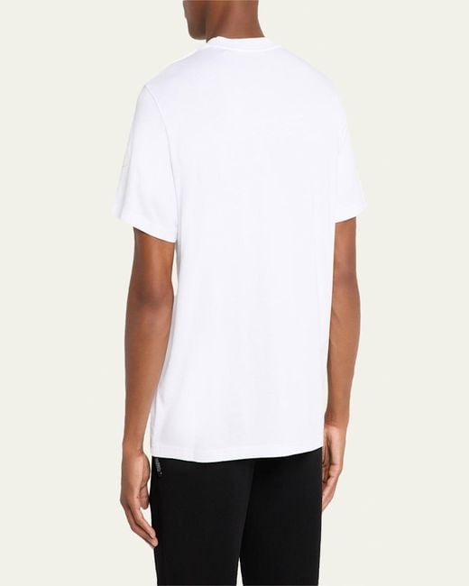 Moncler White Mountain Logo Cotton T-Shirt for men