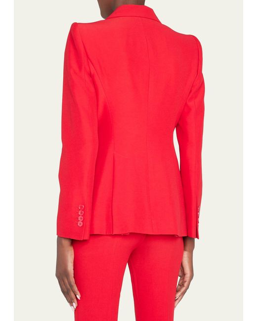 Alexander McQueen Red Classic Single-breasted Suiting Blazer