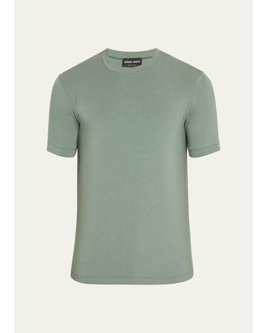 Giorgio Armani Green Solid Jersey T-shirt for men