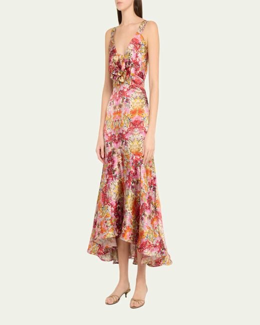 Silvia Tcherassi White Saskya Printed High-Low Midi Dress