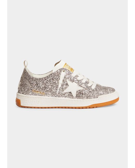 Golden Goose Yeah Glitter Upper Leather Tongue And Star Sneakers in