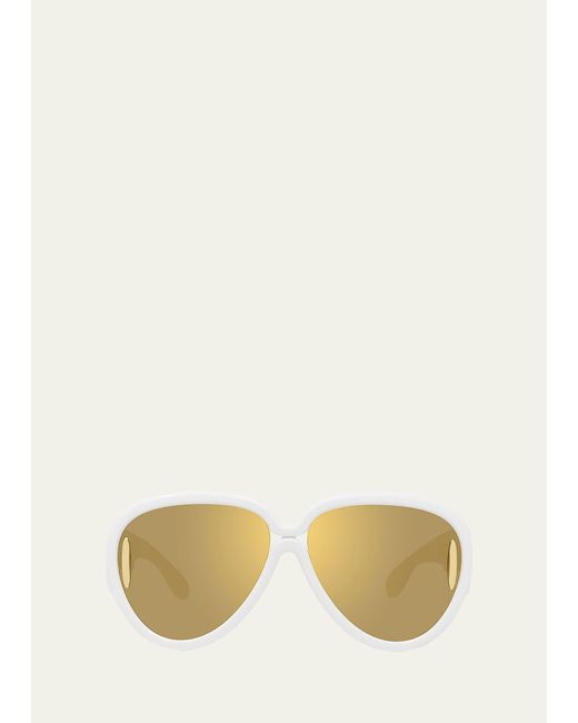 Loewe Natural Anagram Mirrored Acetate Round Sunglasses