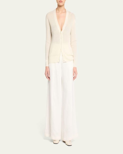Twp Natural Dees Wide-Leg Linen-Blend Trousers