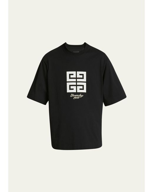 Givenchy Black 4g Studio Fit Short-sleeve Cotton T-shirt for men