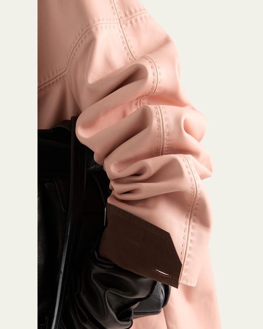 Prada Pink Nappa Leather Single-Breasted Jacket