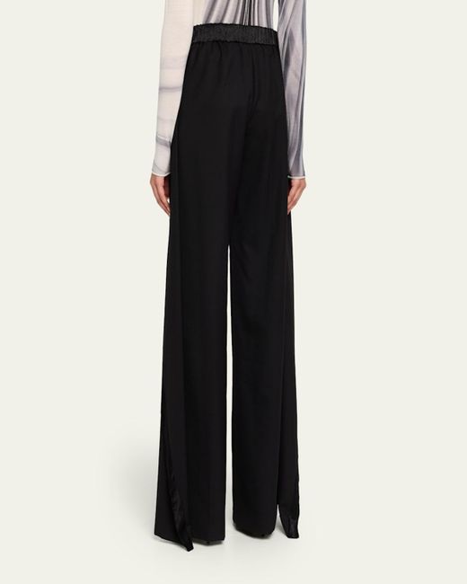Jason Wu Black Panel Extension Wide-Leg Wool Pants