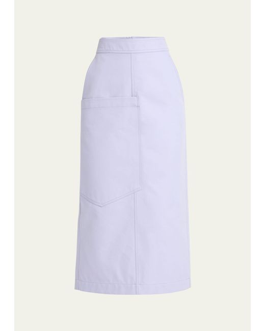 Ferragamo White Coated Midi Skirt