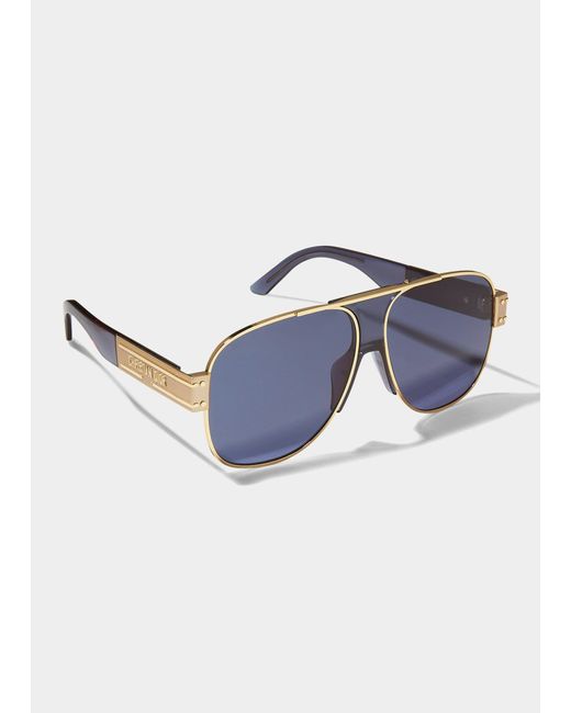 Dior Signature A3u Metal & Injection Plastic Aviator Sunglasses in Blue